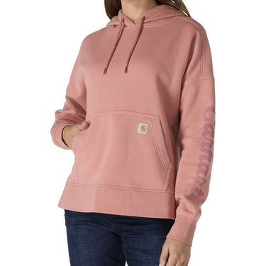 Carhartt Women's Oversized Fit Midweight Heart Graphic Hoodie (Rose Tint) Size S