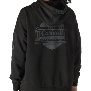 Carhartt Women's Oversized Fit Midweight Heart Graphic Hoodie (Black) Size S