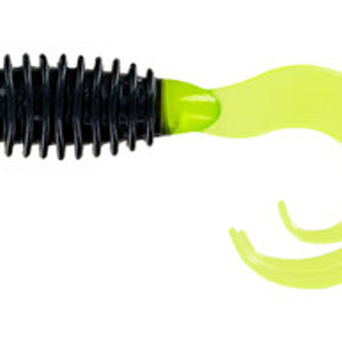 Big Bite Baits Ring Triple Tip Grub Black/Chartreuse