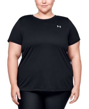 Under Armour Women's Tech Plus  Short Sleeve T-Shirt (Black) Sizes 1X-3X