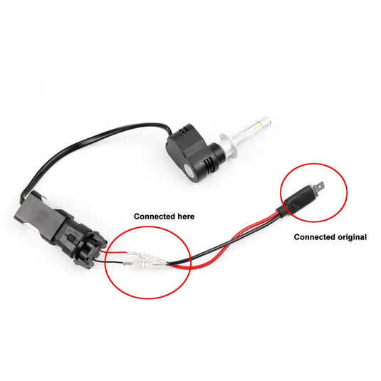 Auxbeam H3 Car Light Socket LED Light Wire Harness Connector