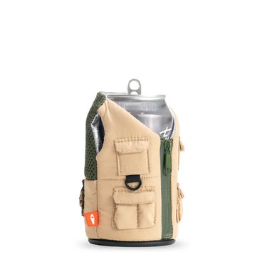 Puffin the Adventurer Beverage Sleeve (Taco Tan/Olive Green)
