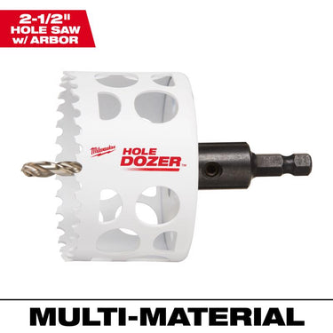 Milwaukee Hole Dozer 2-1/2 in. Bi-Metal 3.5 in. L X 3/8 in. D Hole Saw with Arbor and Pilot Bit