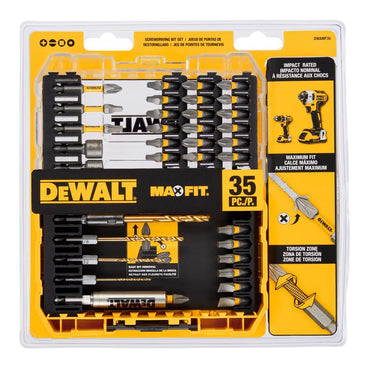 DeWalt Max Fit Assorted Assorted Screwdriving Bit Set S2 Tool Steel 35 pc