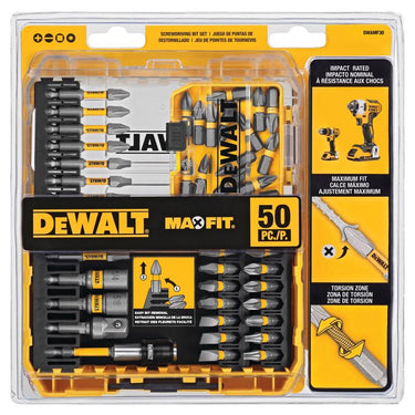 DeWalt Max Fit Assorted Screwdriver Bit Set S2 Tool Steel 50pc