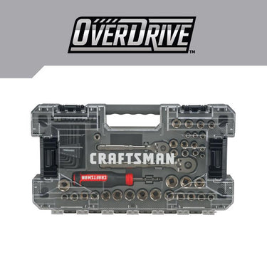 Craftsman OVERDRIVE 1/4 and 3/8 in. drive Metric/SAE 6 Point Mechanic's Tool Set 64 pc