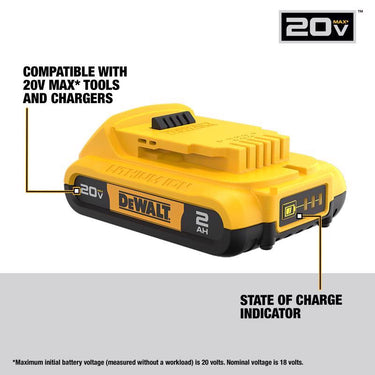DeWalt 20V MAX Atomic Cordless Brushless 2 Tool Compact Hammer Drill and Impact Driver Kit