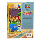 Back cover of the Toy Story 5 coloring book with the bonus door hanger