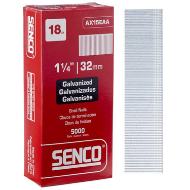 Senco 1-1/4 in. L X 18 Ga. Straight Strip Galvanized Brad Nails 5000 pk