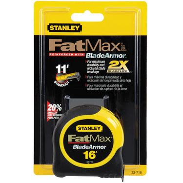 Stanley FatMax 16 ft. L X 1.25 in. W Compact Wide Blade Tape Measure 1 pk