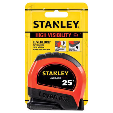 Stanley LeverLock 25 ft. L X 1 in. W Compact Tape Measure 1 pk