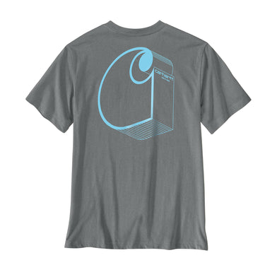 Carhartt Irvine Relaxed 3D Logo T-Shirt (Weather Ash Heather) Size XL