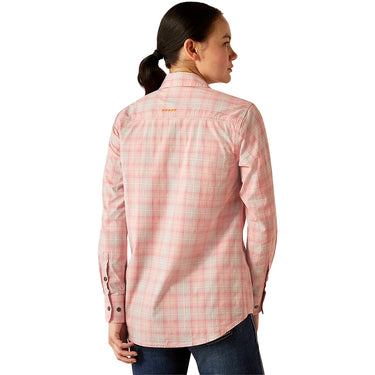 Ariat Women's Rebar Made Tough DuraStretch Long Sleeve Work Shirt (Pink) Size L