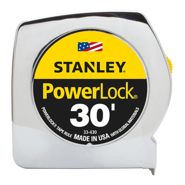 Stanley PowerLock 30 ft. L X 1 in. W Compact Tape Measure 1 pk