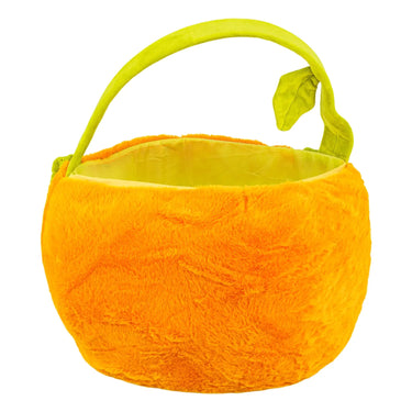 Back of the orange pumpkin plush basket