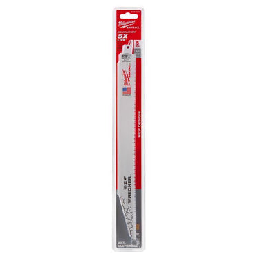 Milwaukee The WRECKER 12 in. Bi-Metal Demolition Reciprocating Saw Blade 7/11 TPI 5 pk