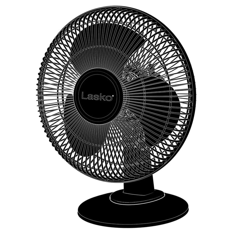 Load image into Gallery viewer, Lasko 16.5 in. H X 12 in. D 3 speed Oscillating Table Fan Black
