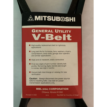 Mitsuboshi FHP General Utility V-Belt 0.38 in. W X 37 in. L For Fractional Horsepower Motors