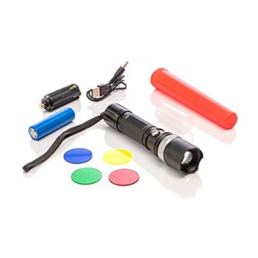 Deluxe 5-Watt Rechargeable Flashlight Set - Traffic Wand (500 Lumens) - Rechargeable Battery Included