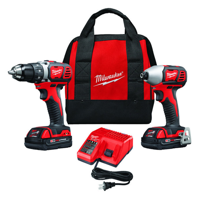 Milwaukee M18 Cordless Brushed 2 Tool Drill/Driver and Impact Driver Kit