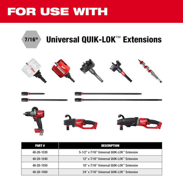 Milwaukee Quik-Lok 12 in. Alloy Steel Drill Bit Extension 2/5 in. Hex Shank 1 pc