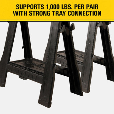 Stanley 33 in. H X 27 in. W X 4 in. D Folding Sawhorse 1000 lb. cap. 2 pc