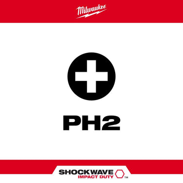 Milwaukee Shockwave Phillips #2 X 2 in. L Screwdriver Bit Steel 1 pc