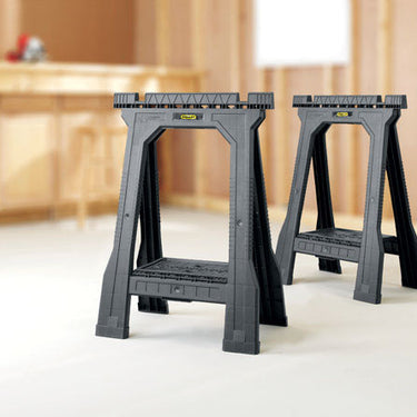 Stanley 32 in. H X 22-1/2 in. W X 5 in. D Folding Sawhorse 800 lb. cap. 2 pc
