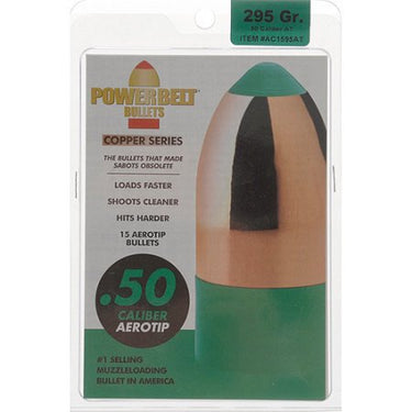 PowerBelt Bullets Copper 50 Cal AeroTip 295GR 15rd
