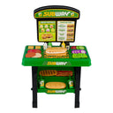 Assembled green Subway sandwich counter with menu board