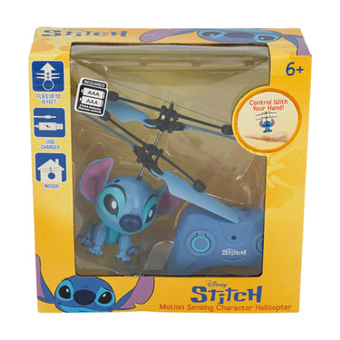 Disney Stitch motion sensing helicopter in its box, front view