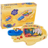 Disney Stitch mini tabletop bowling game in front of its box