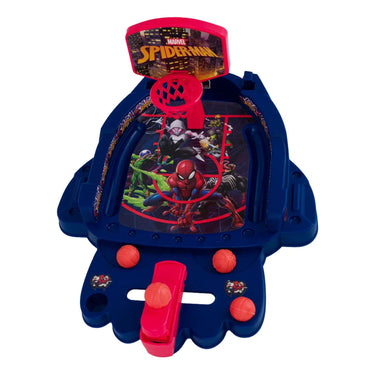 Top view of the Spider-Man tabletop basketball game board