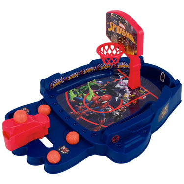 Spider-Man tabletop basketball game with ball launcher and hoop