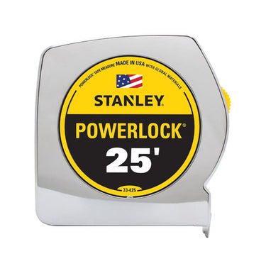 Stanley PowerLock 25 ft. L X 1 in. W Compact Tape Measure 1 pk
