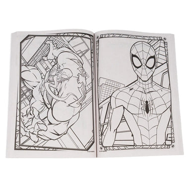 Inside pages showing two Spider-Man coloring pages
