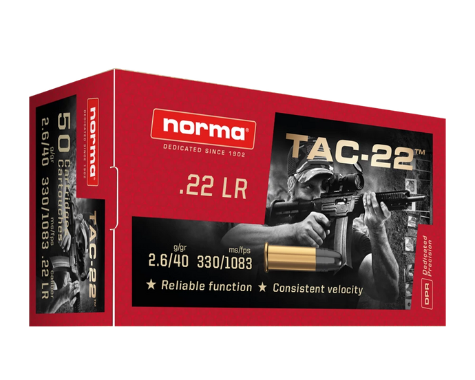 Norma Tac-22LR 40gr - 50 Round Box