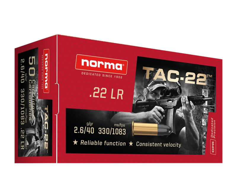 Load image into Gallery viewer, Norma Tac-22LR 40gr - 50 Round Box
