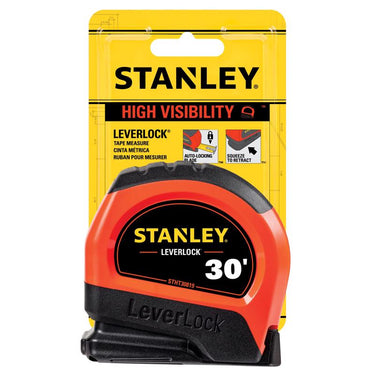 Stanley LeverLock 30 ft. L X 1 in. W Compact Tape Measure 1 pk