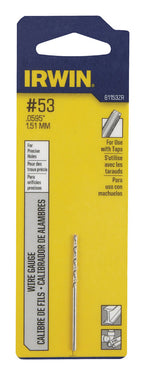 Irwin #53 X 1-7/8 in. L High Speed Steel Jobber Length Wire Gauge Bit Straight Shank 1 pk