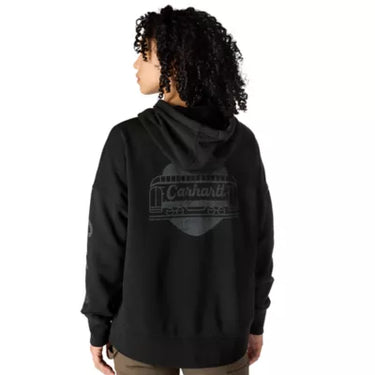 Carhartt Women's Oversized-Fit Midweight Hooded Heart Graphic Sweatshirt (Black) Size XXL