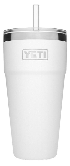 Yeti Rambler Stackable Cup with Straw Lid 26oz White