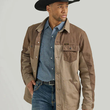 Wrangler Men's Mixed Canvas Chore Jacket (Sandstone) Size XL