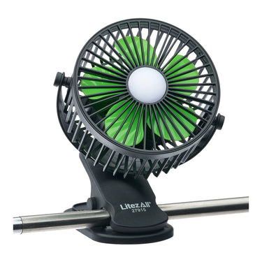 LitezAll Rechargeable Clip On Fan with Light