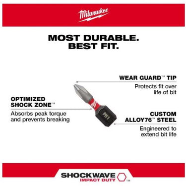 Milwaukee Shockwave Assorted 3 in. L Magnetic Drive Guide and Bit Set Alloy Steel 7 pc
