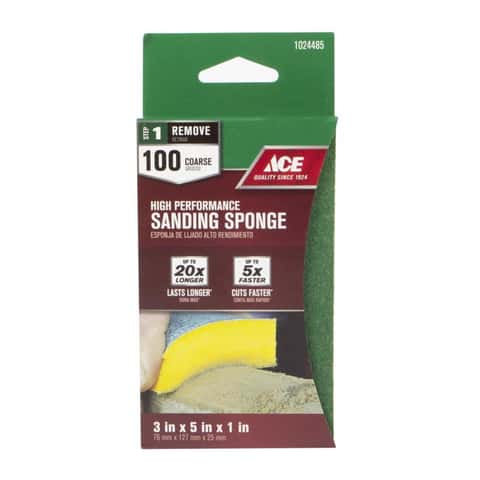 Load image into Gallery viewer, Ace 5 in. L X 3 in. W X 1 in. 100 Grit Medium 2-Sided Sanding Sponge
