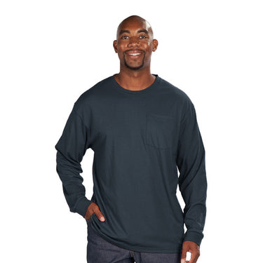 Key Brand Spartan Long Sleeve Pocket Tee (Navy) Size L