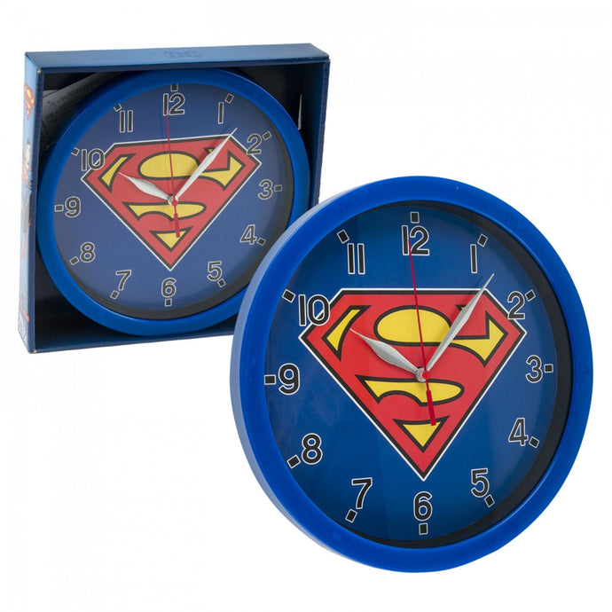 Superman Logo Wall Clock for Kid -Battery Operated 1 Pc