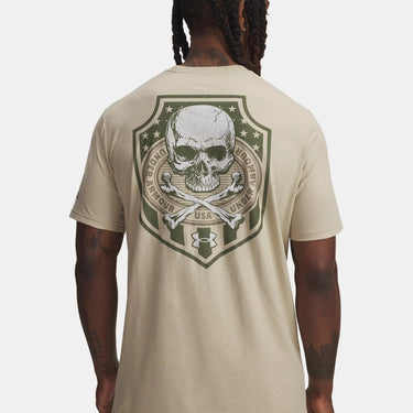 Under Armour Men's Freedom Military Skull Shirt (Desert Sand) Size L