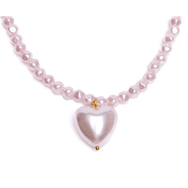 Pink Pearl Heart Necklace
